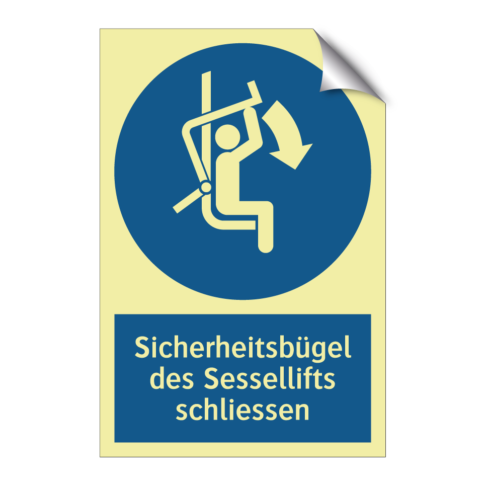 Sicherheitsbügel des Sessellifts schliessen