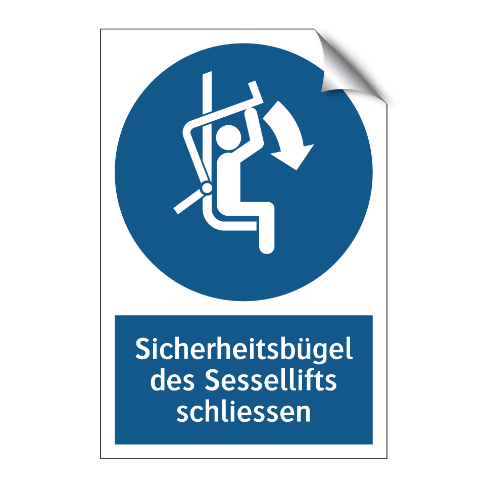Sicherheitsbügel des Sessellifts schliessen