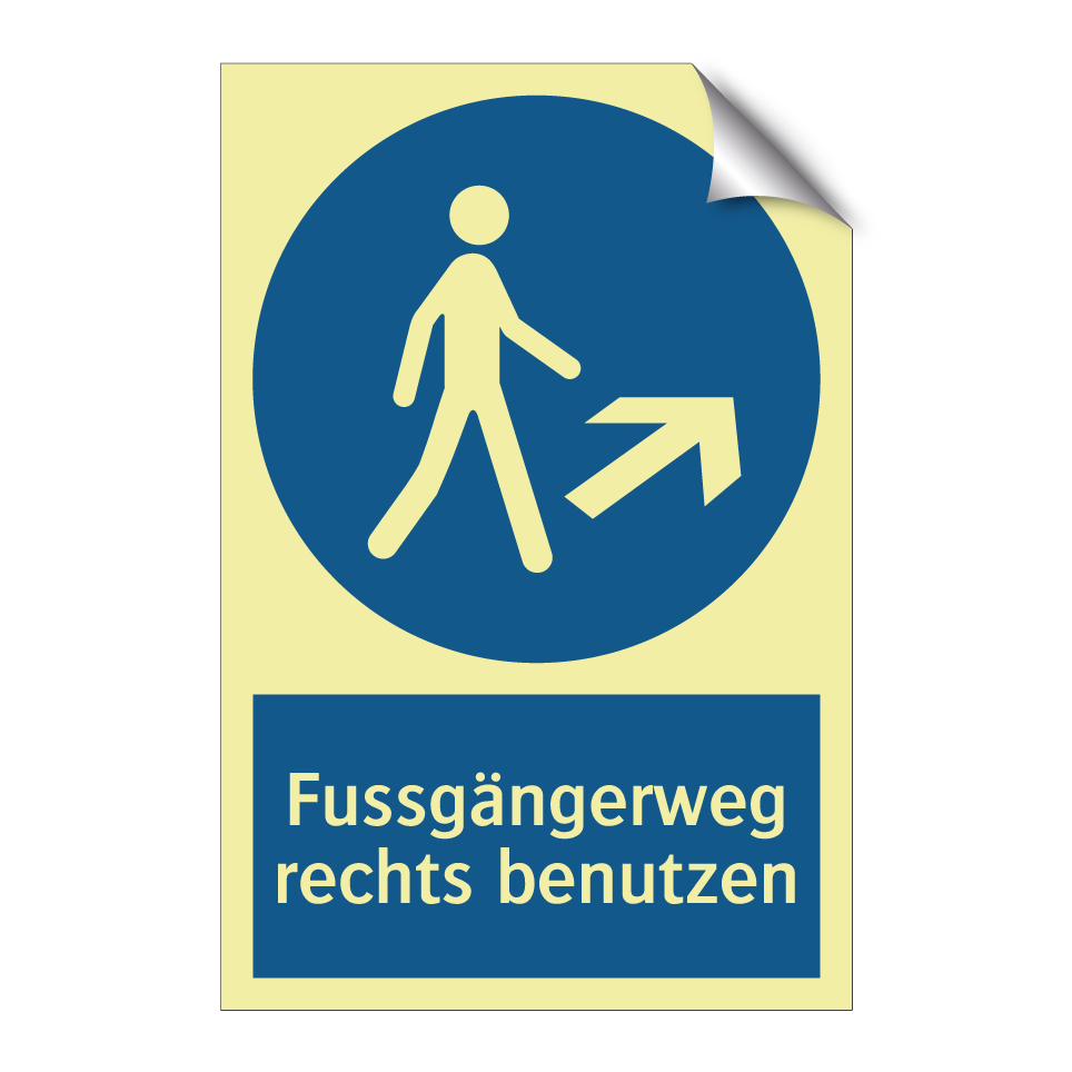 Fussgängerweg rechts benutzen