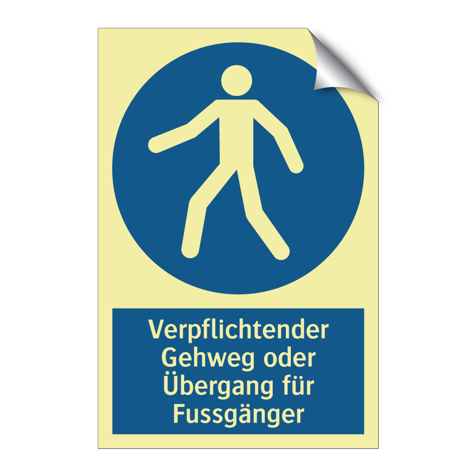 Verpflichtender Gehweg oder Übergang für Fussgänger