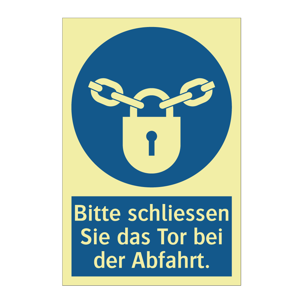 Bitte schliessen Sie das Tor bei der Abfahrt.