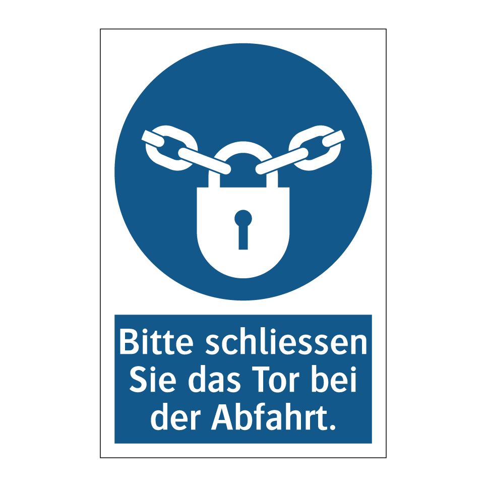 Bitte schliessen Sie das Tor bei der Abfahrt.