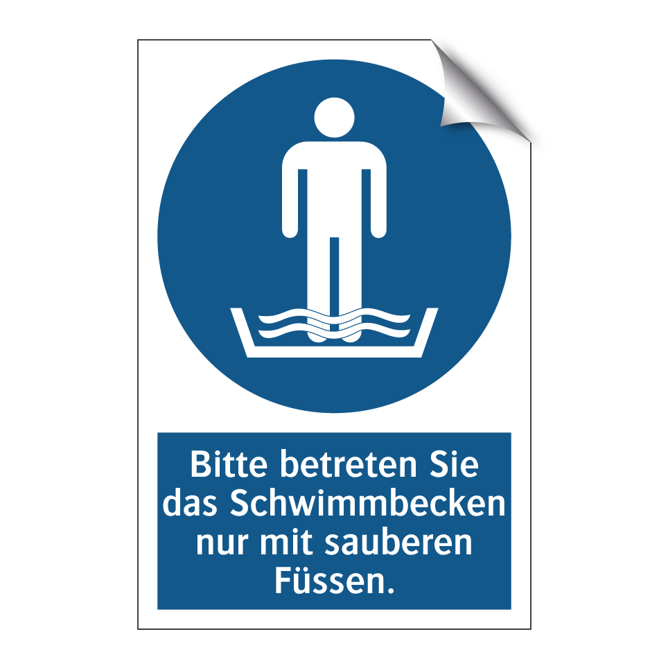 Bitte betreten Sie das Schwimmbecken nur mit sauberen Füssen.