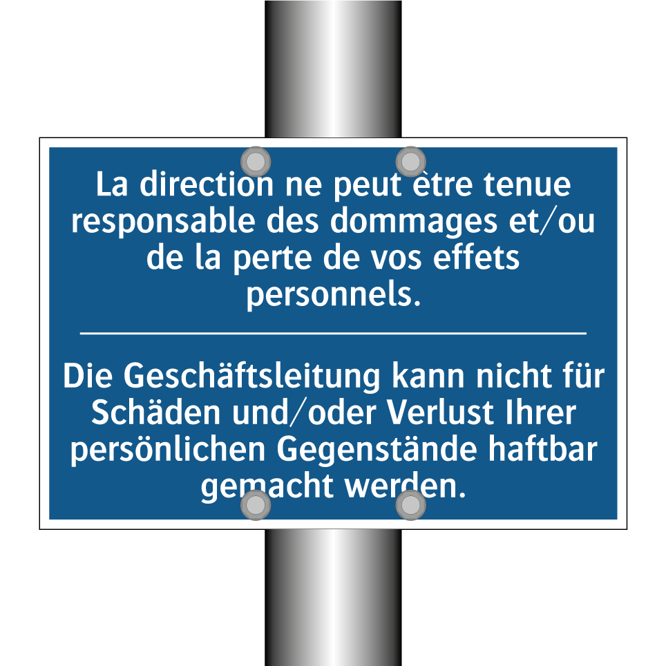 Die Geschäftsleitung kann nicht /.../ - La direction ne peut être tenue /.../