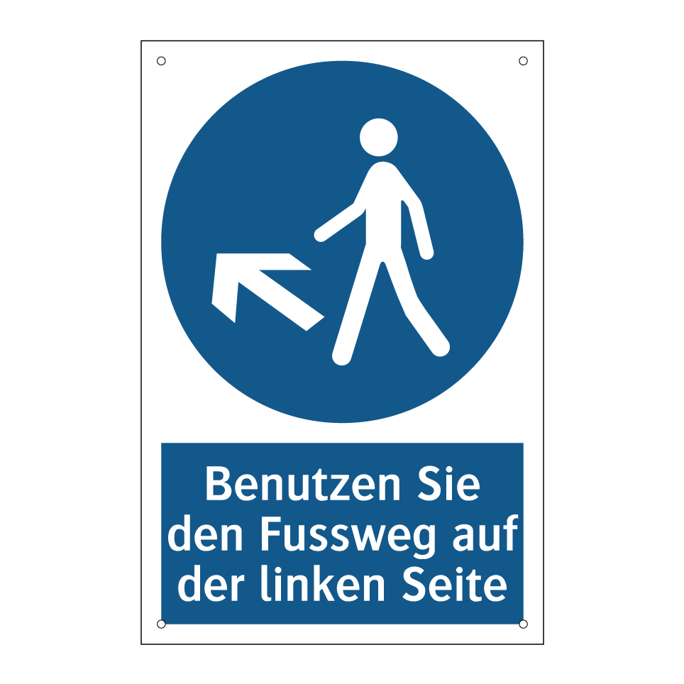 Benutzen Sie den Fussweg auf der linken Seite