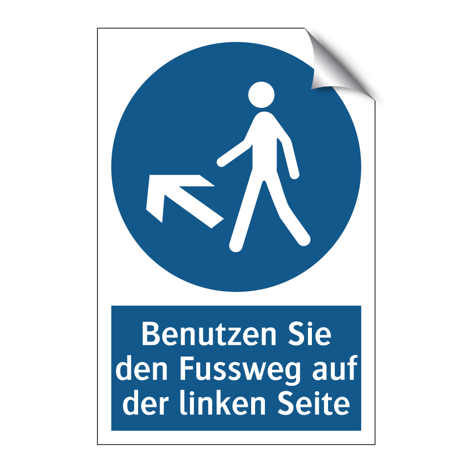 Benutzen Sie den Fussweg auf der linken Seite