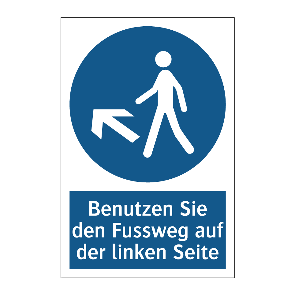 Benutzen Sie den Fussweg auf der linken Seite