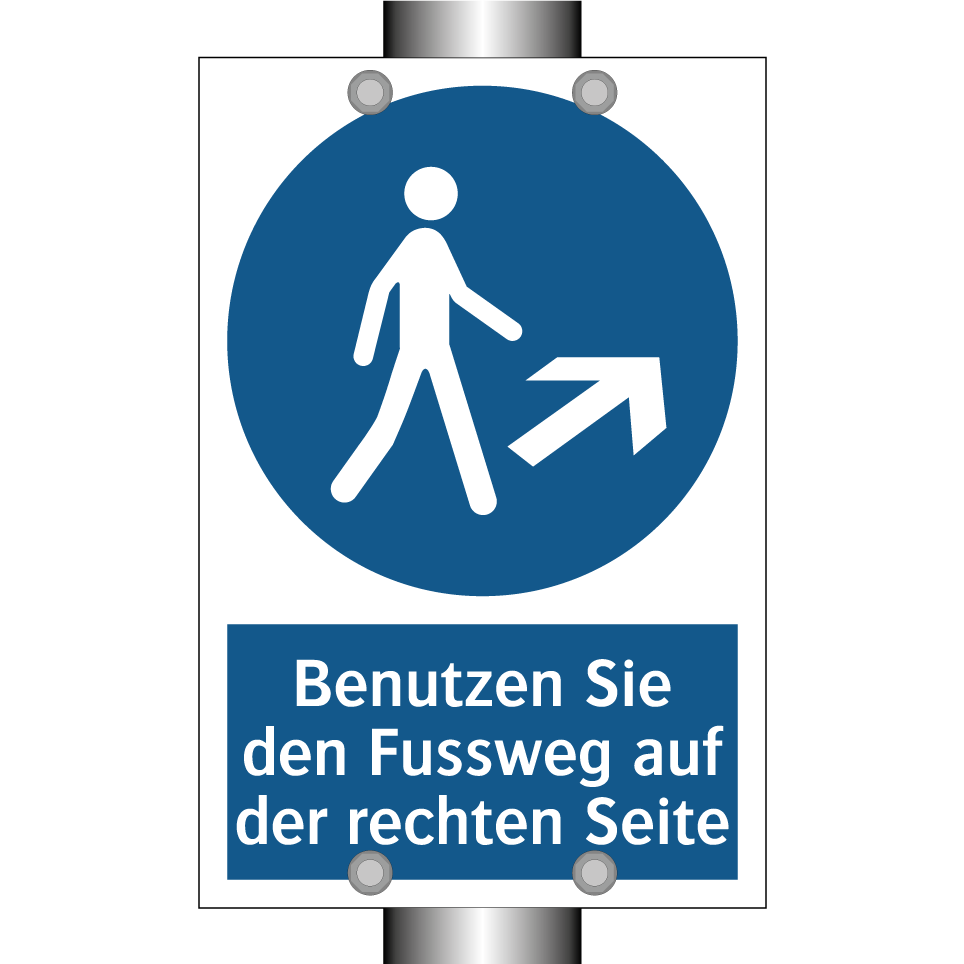 Benutzen Sie den Fussweg auf der rechten Seite