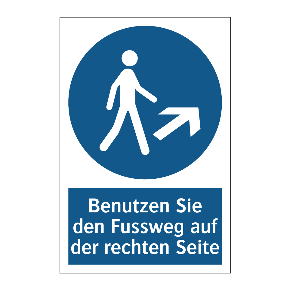 Benutzen Sie den Fussweg auf der rechten Seite