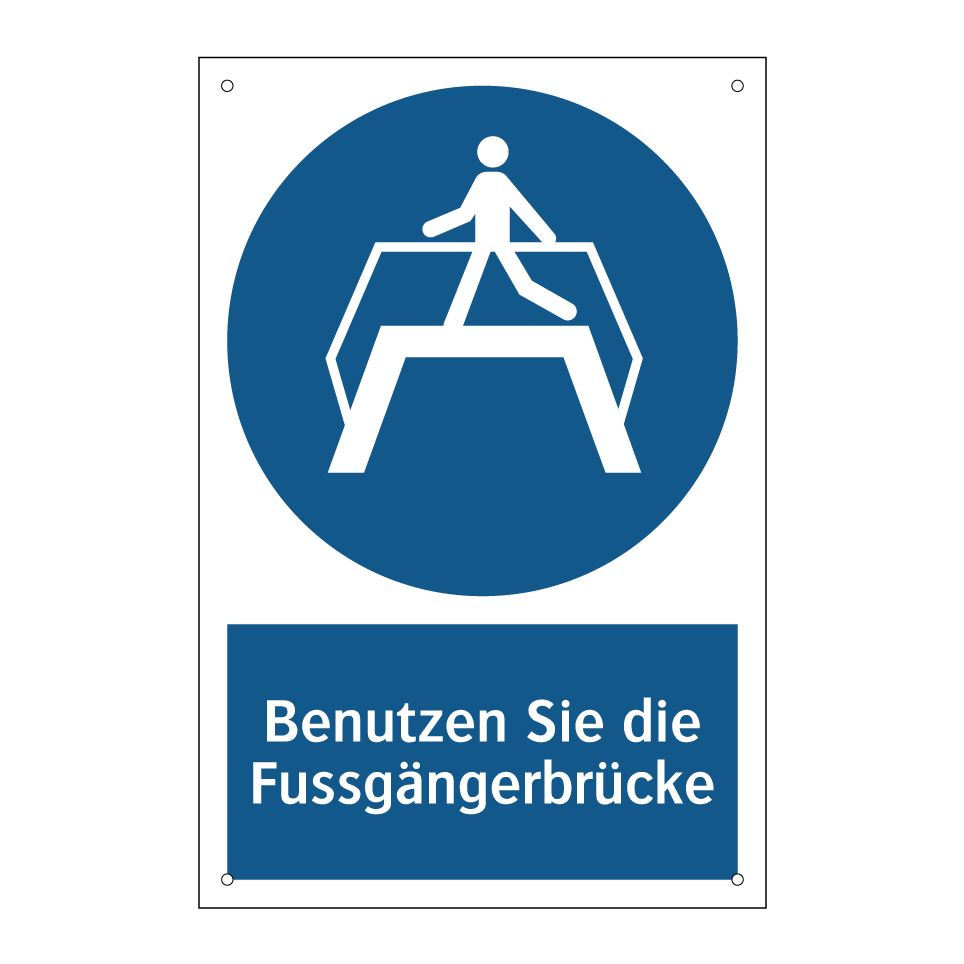 Benutzen Sie die Fussgängerbrücke