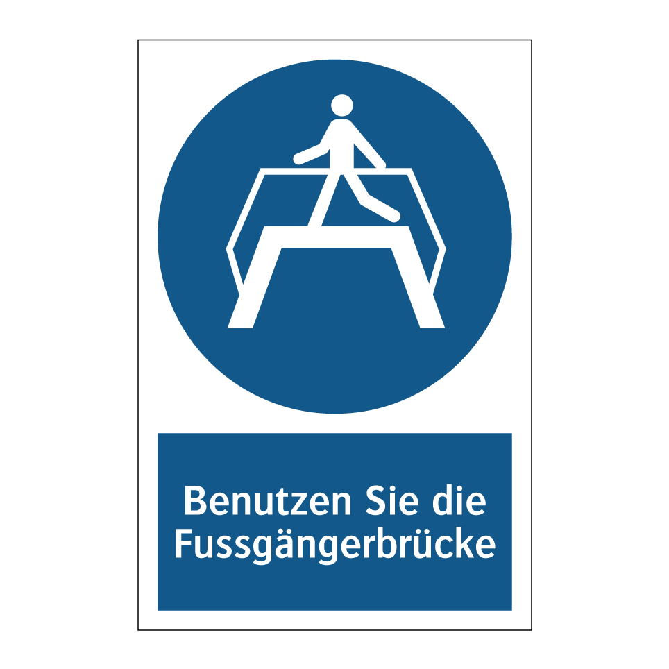 Benutzen Sie die Fussgängerbrücke