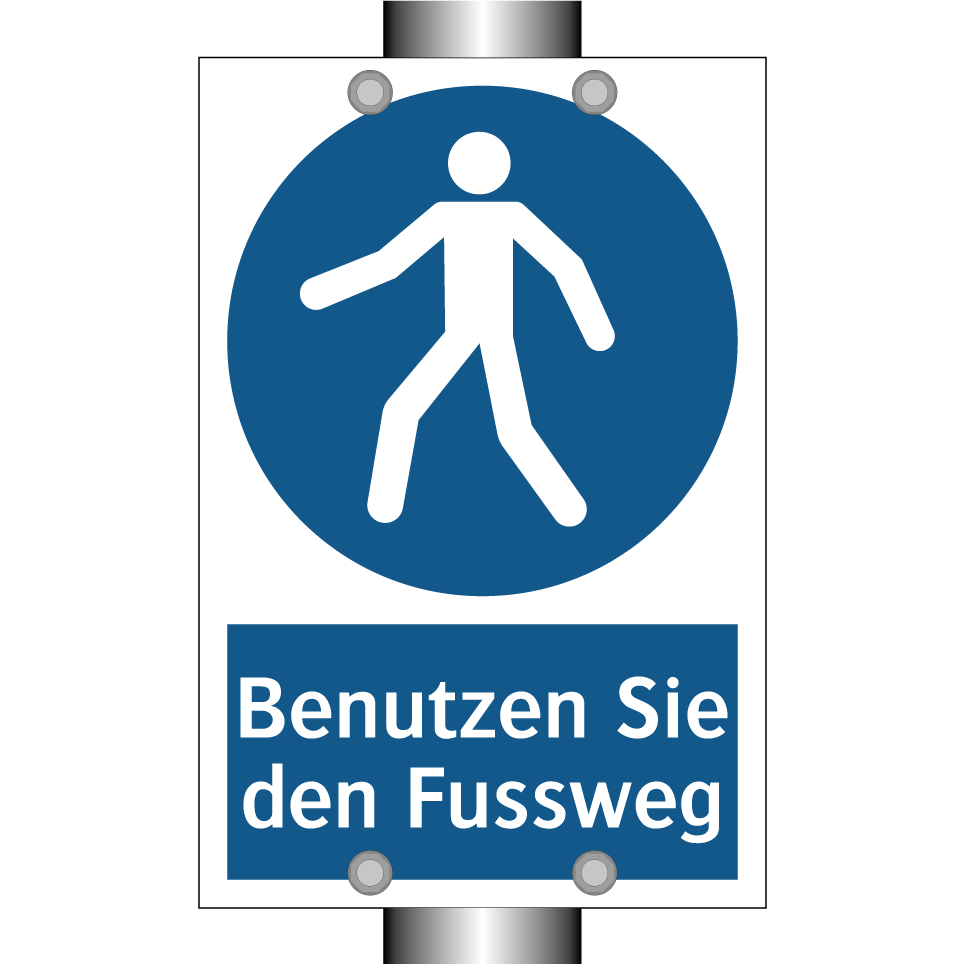 Benutzen Sie den Fussweg