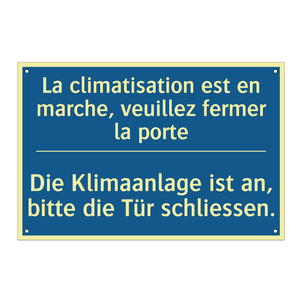 Die Klimaanlage ist an, bitte /.../ - La climatisation est en marche, /.../