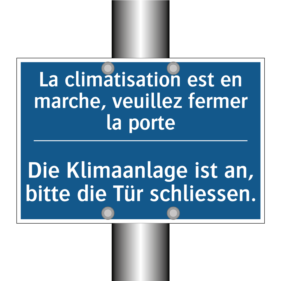 Die Klimaanlage ist an, bitte /.../ - La climatisation est en marche, /.../