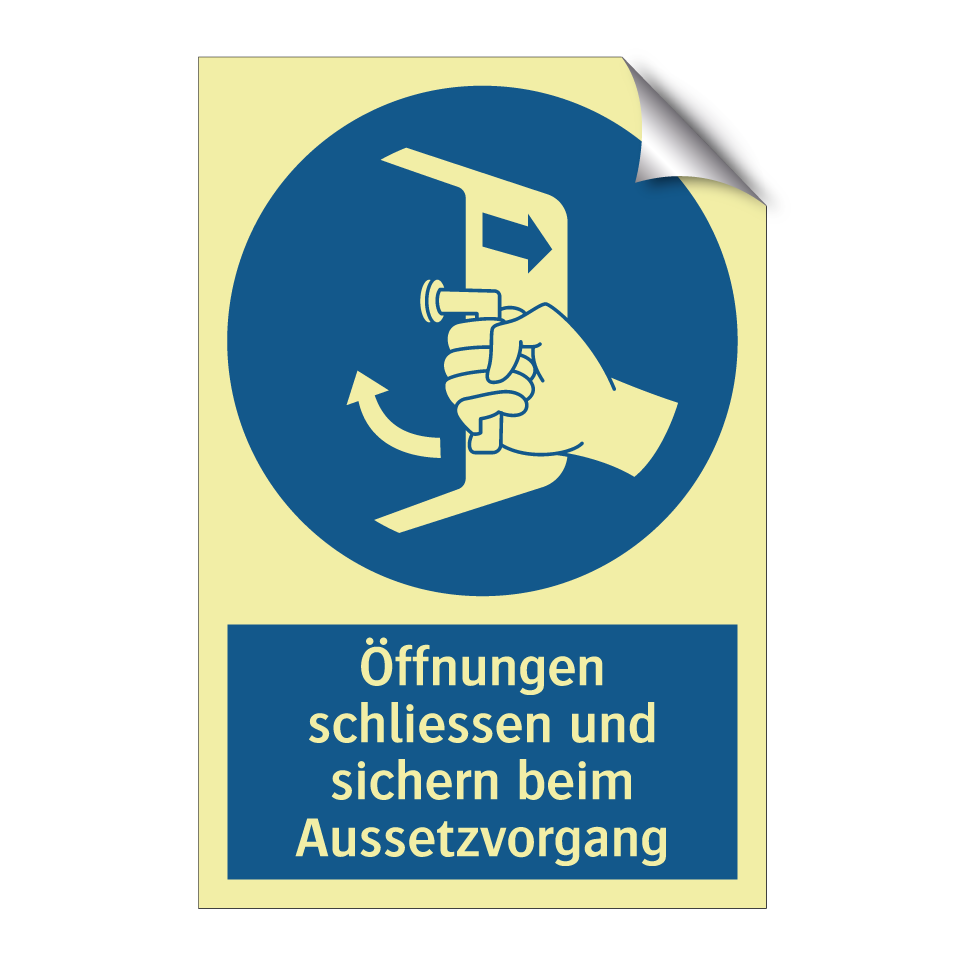 Öffnungen schliessen und sichern beim Aussetzvorgang