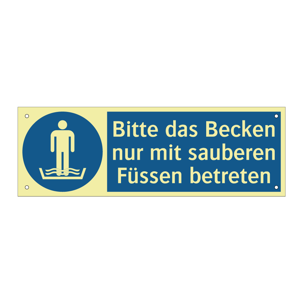 Bitte das Becken nur mit sauberen Füssen betreten