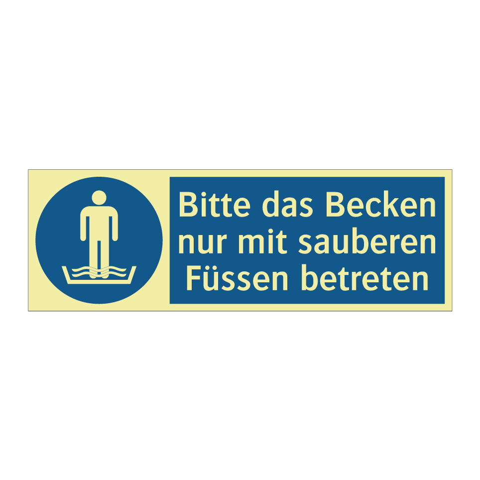 Bitte das Becken nur mit sauberen Füssen betreten