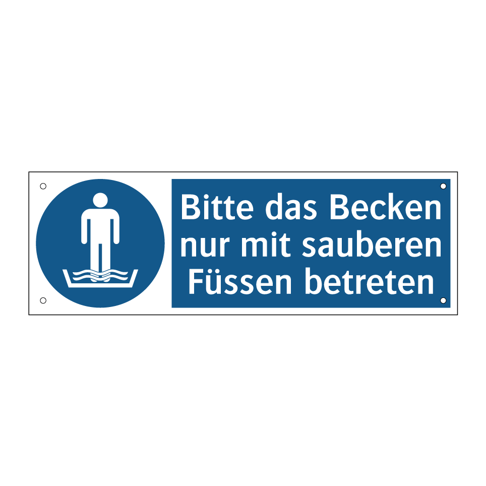 Bitte das Becken nur mit sauberen Füssen betreten