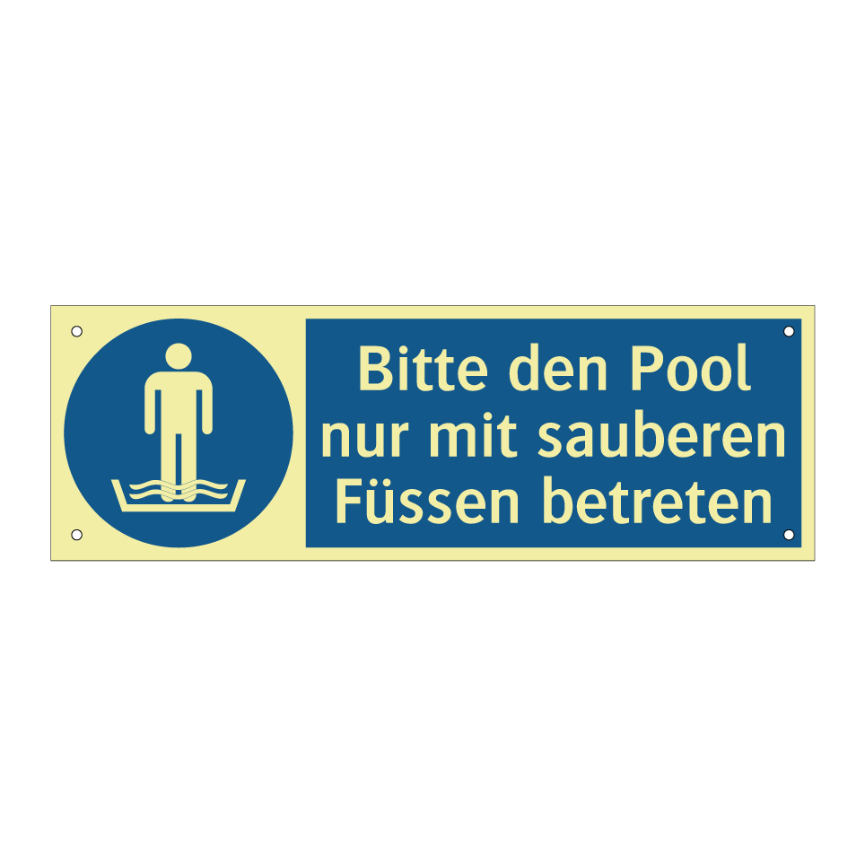 Bitte den Pool nur mit sauberen Füssen betreten
