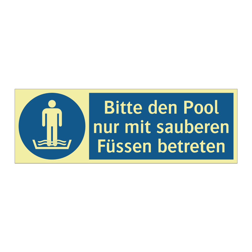 Bitte den Pool nur mit sauberen Füssen betreten