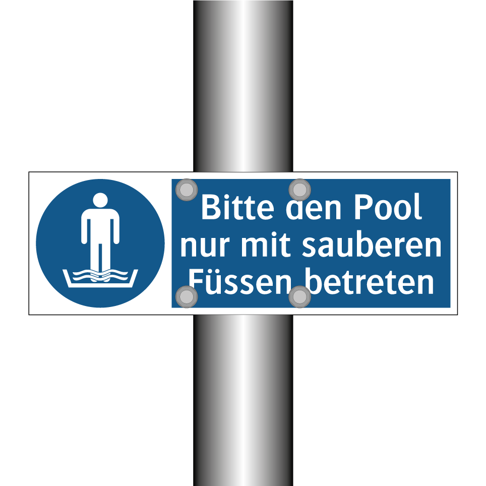 Bitte den Pool nur mit sauberen Füssen betreten
