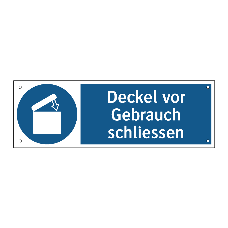 Deckel vor Gebrauch schliessen