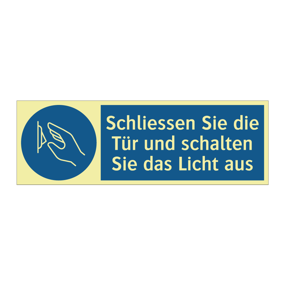 Schliessen Sie die Tür und schalten Sie das Licht aus