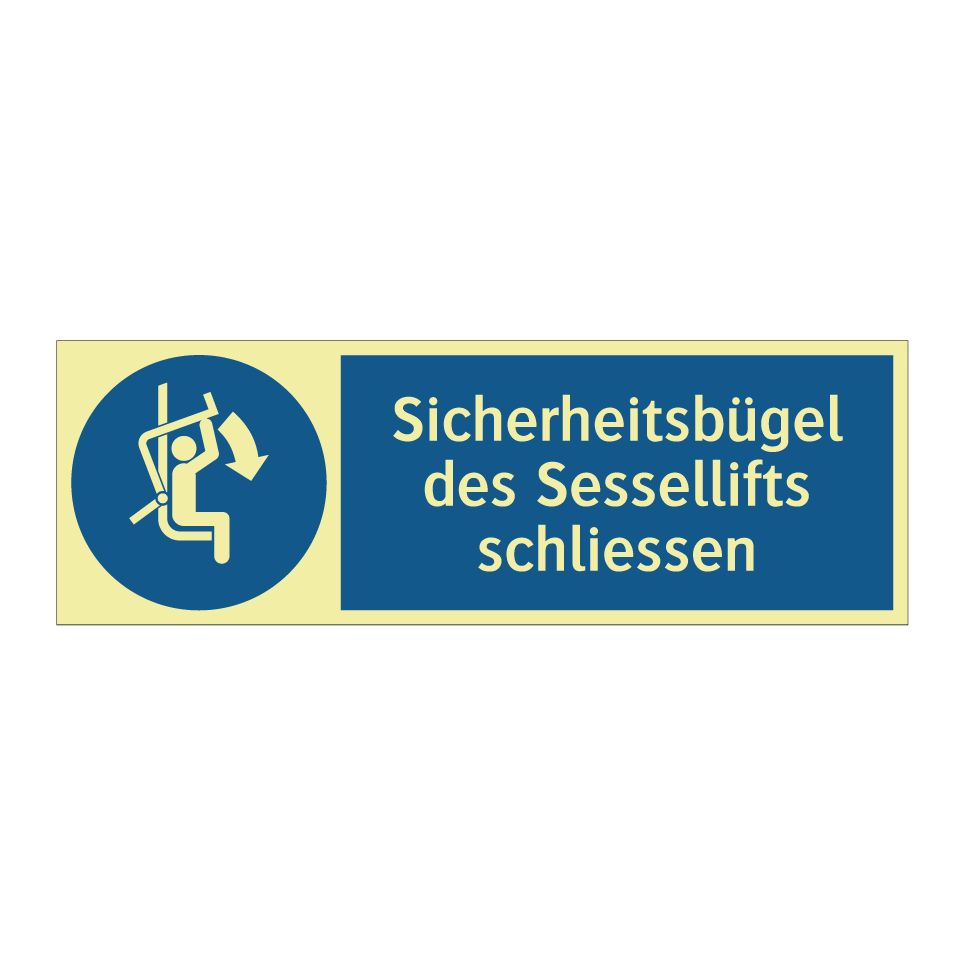 Sicherheitsbügel des Sessellifts schliessen