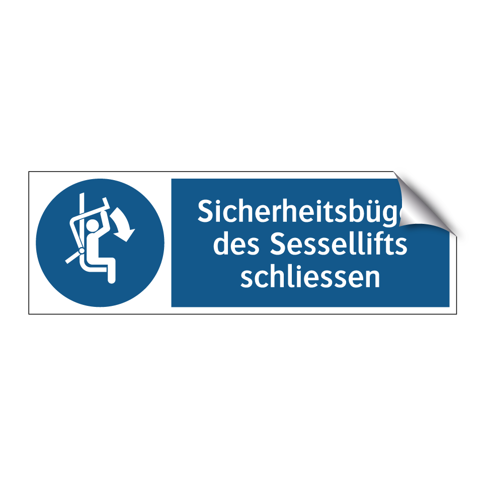 Sicherheitsbügel des Sessellifts schliessen