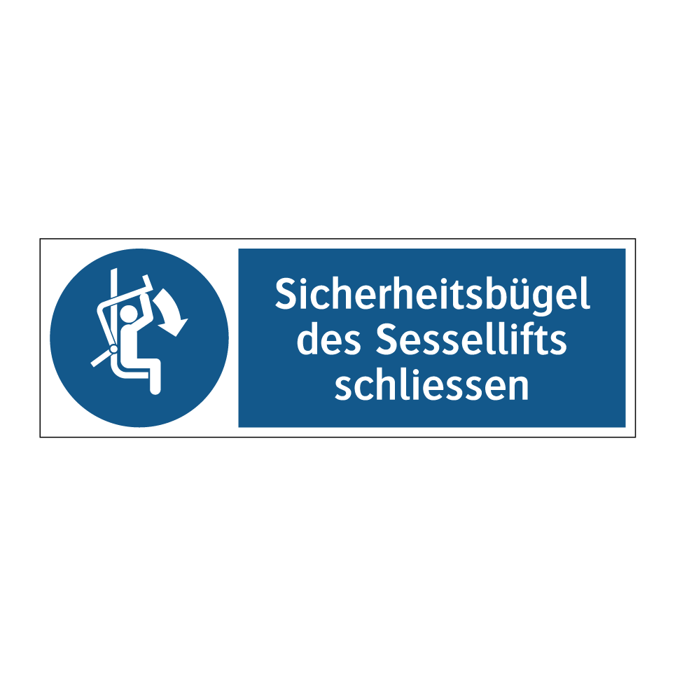 Sicherheitsbügel des Sessellifts schliessen