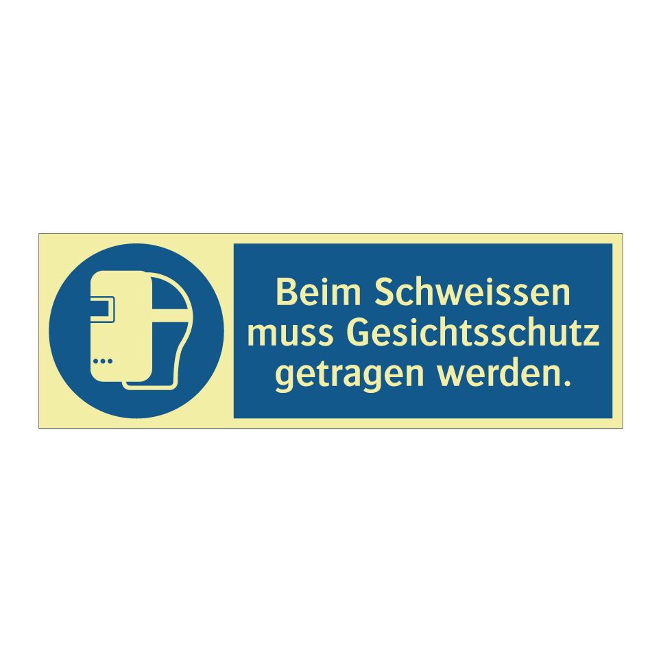 Beim Schweissen muss Gesichtsschutz getragen werden.