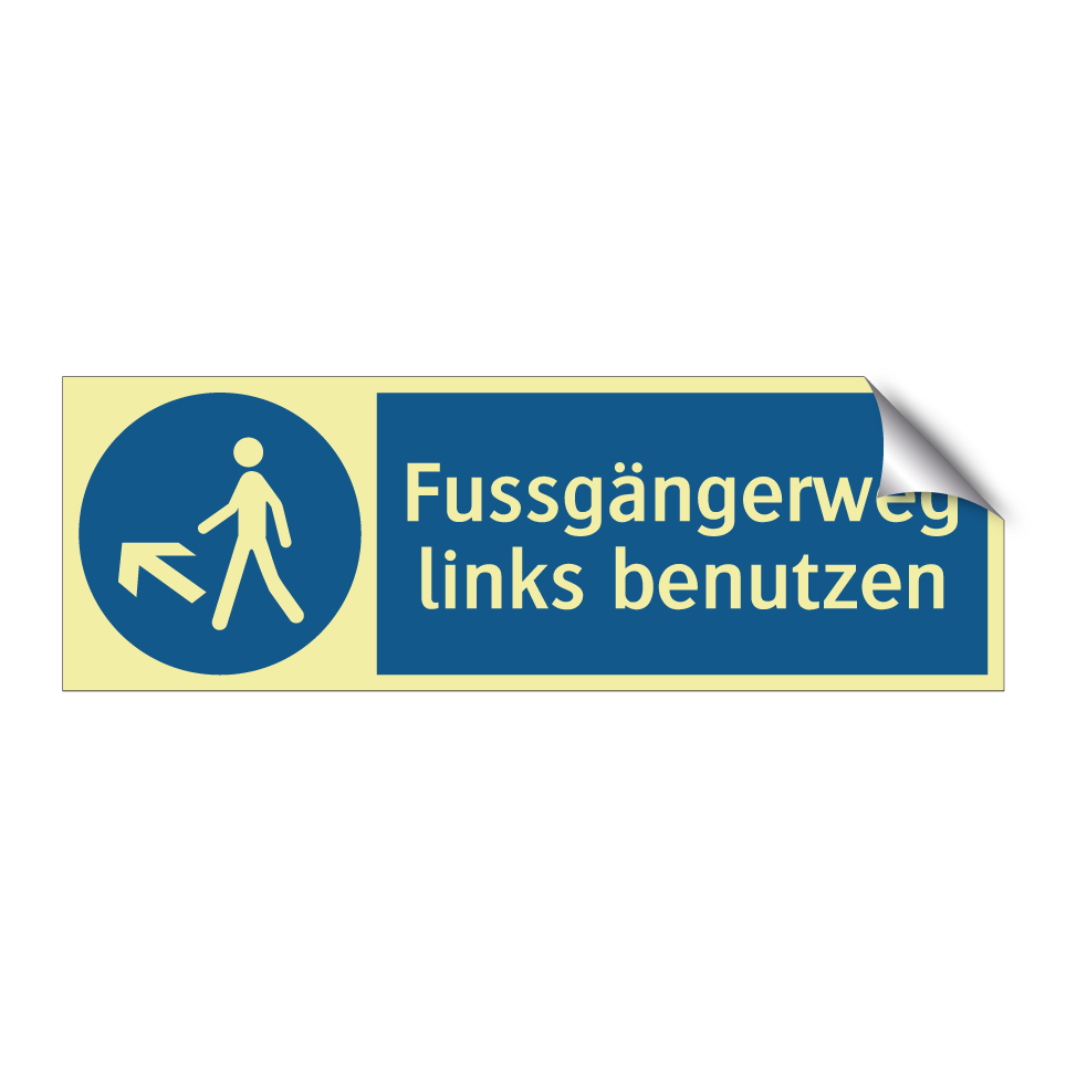 Fussgängerweg links benutzen
