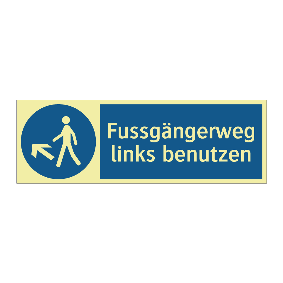 Fussgängerweg links benutzen