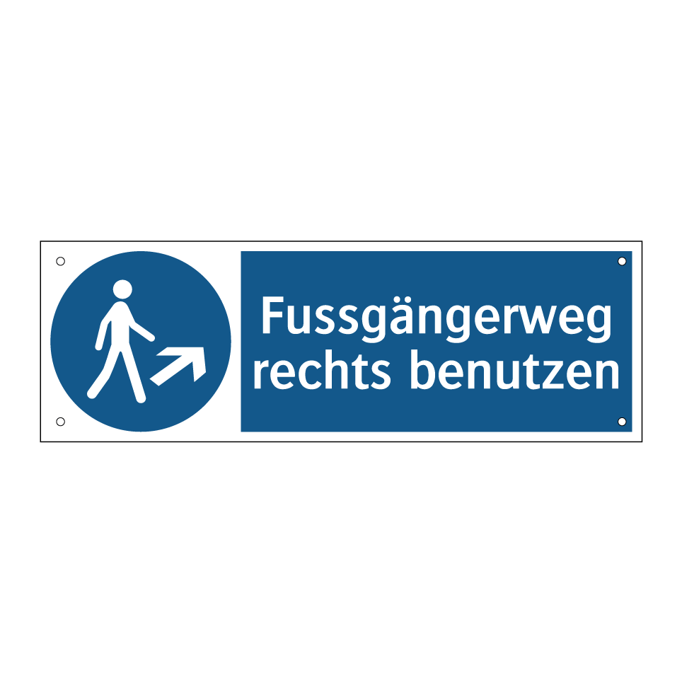 Fussgängerweg rechts benutzen