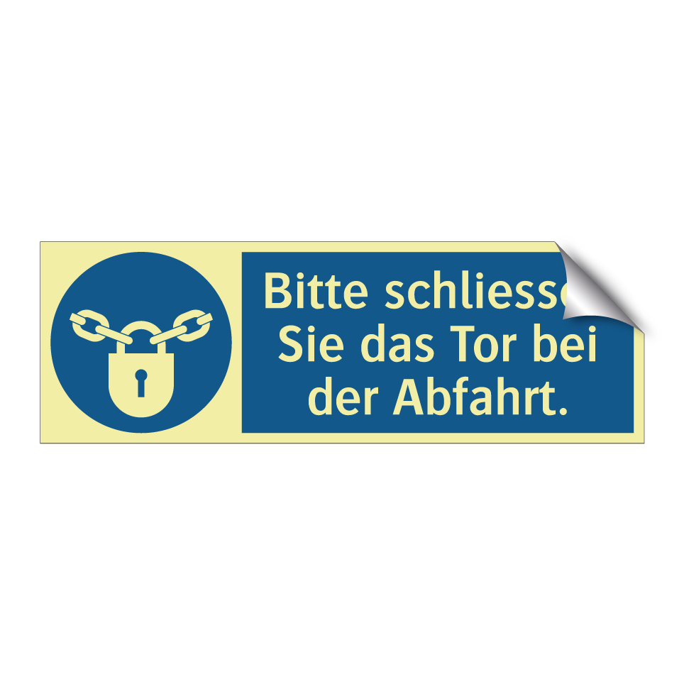 Bitte schliessen Sie das Tor bei der Abfahrt.