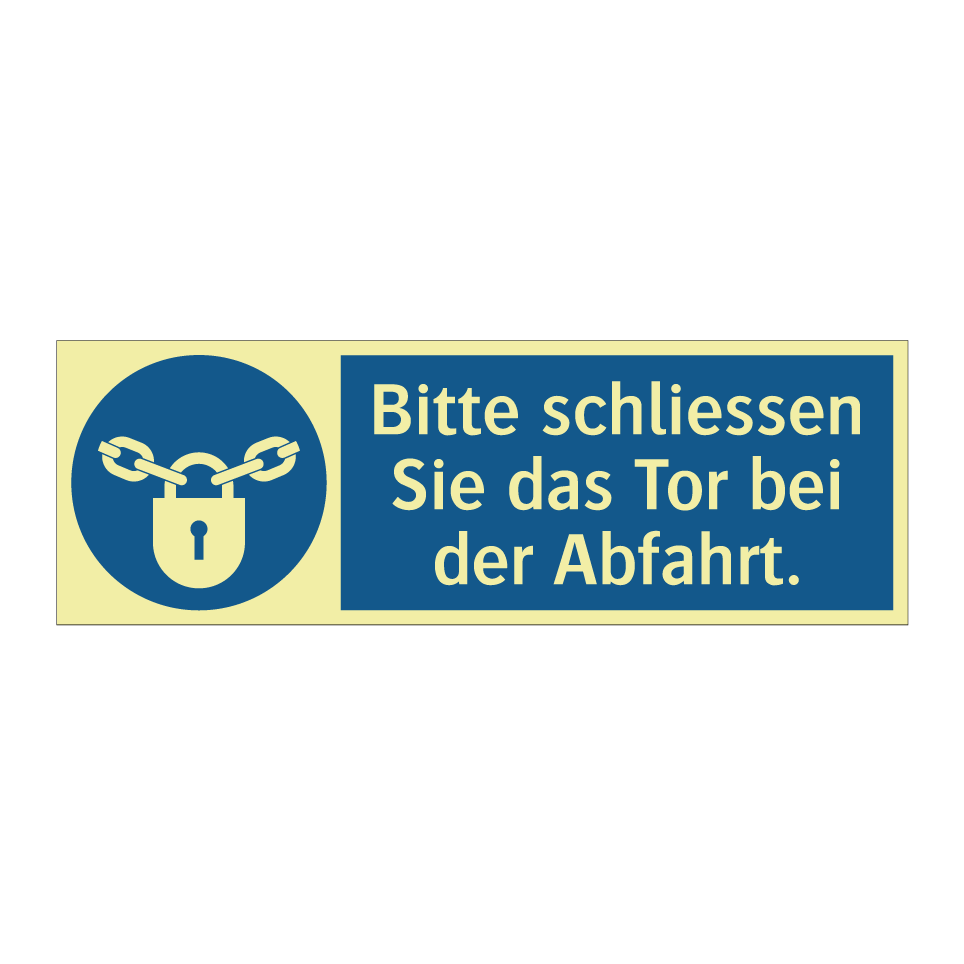 Bitte schliessen Sie das Tor bei der Abfahrt.