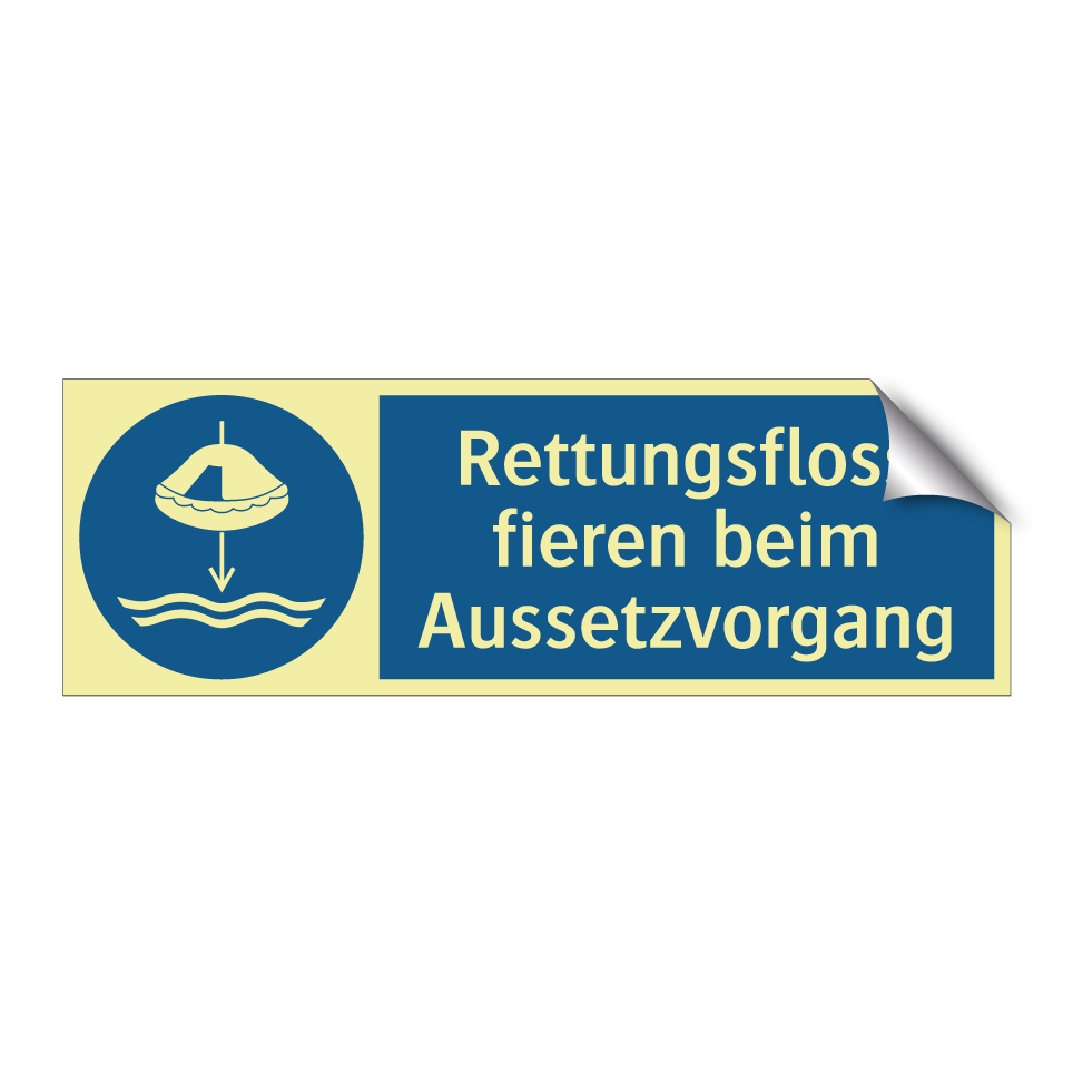 Rettungsfloss fieren beim Aussetzvorgang
