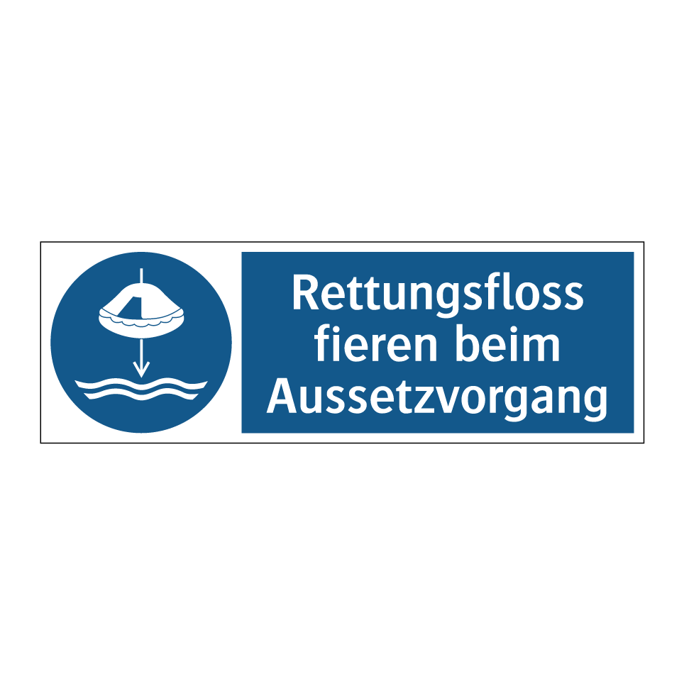 Rettungsfloss fieren beim Aussetzvorgang
