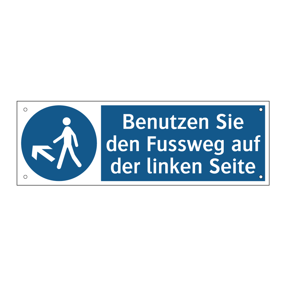 Benutzen Sie den Fussweg auf der linken Seite