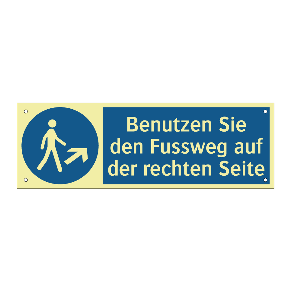 Benutzen Sie den Fussweg auf der rechten Seite