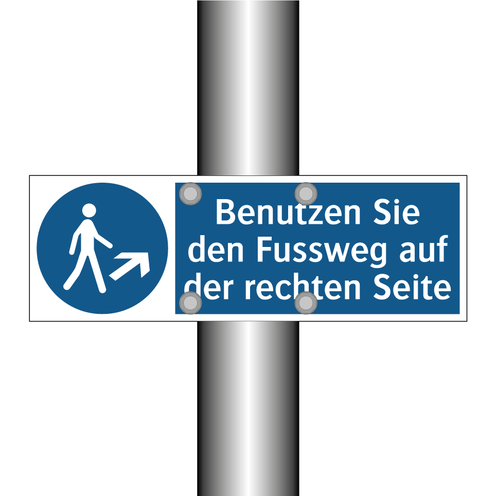 Benutzen Sie den Fussweg auf der rechten Seite