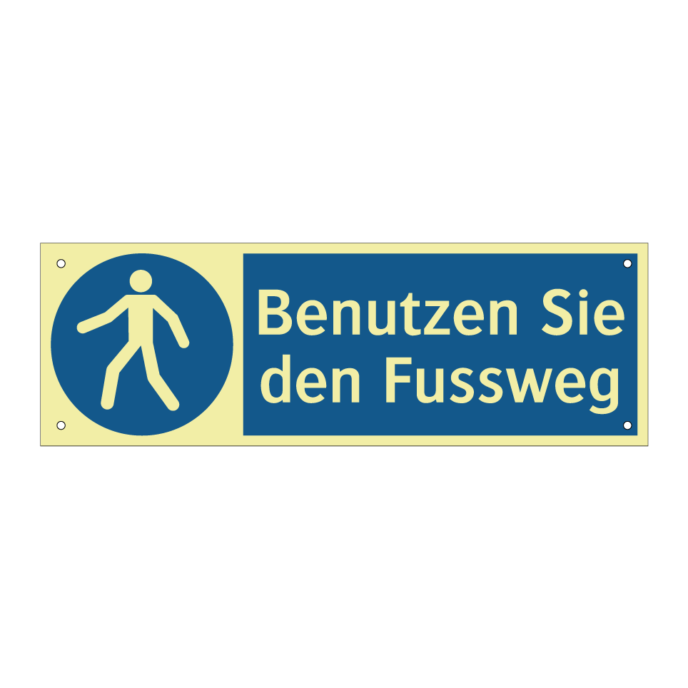 Benutzen Sie den Fussweg