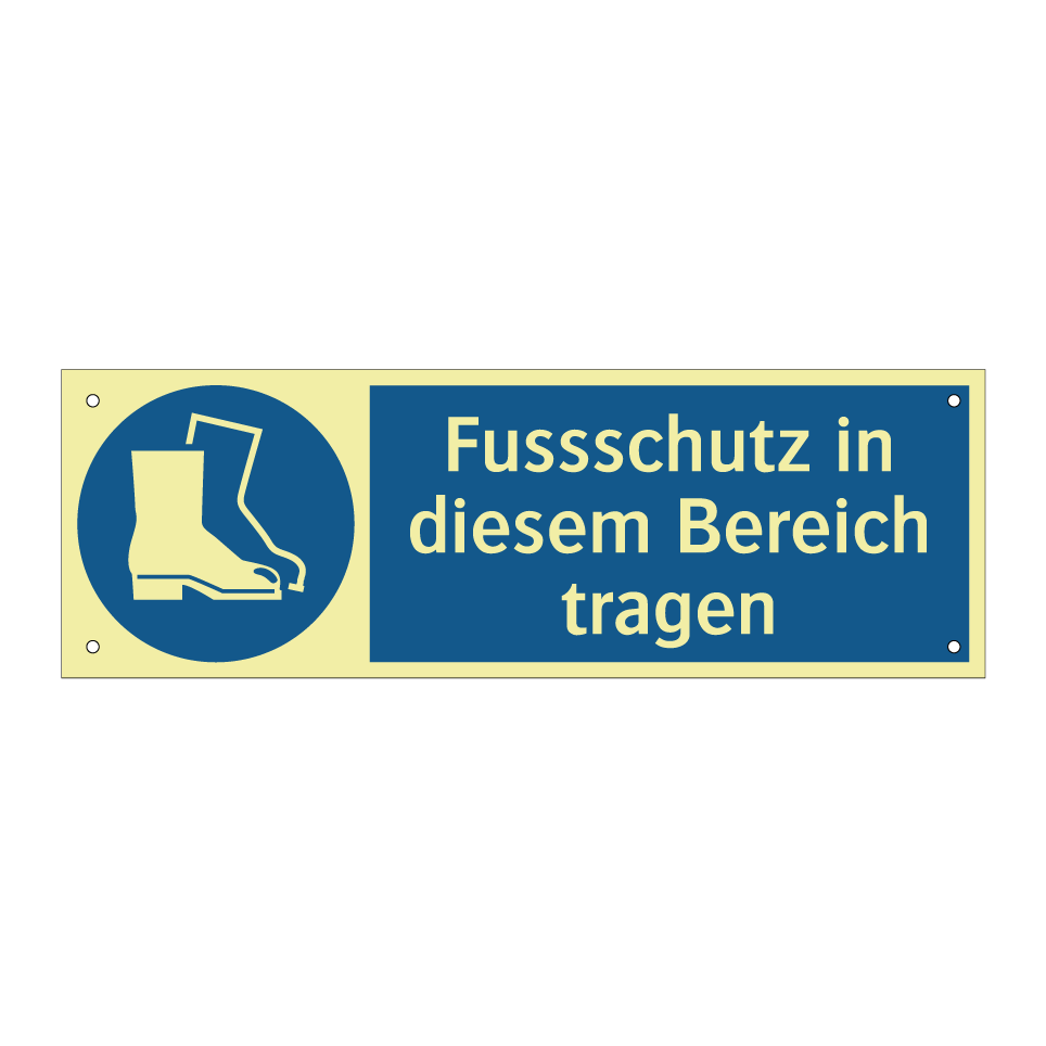Fussschutz in diesem Bereich tragen