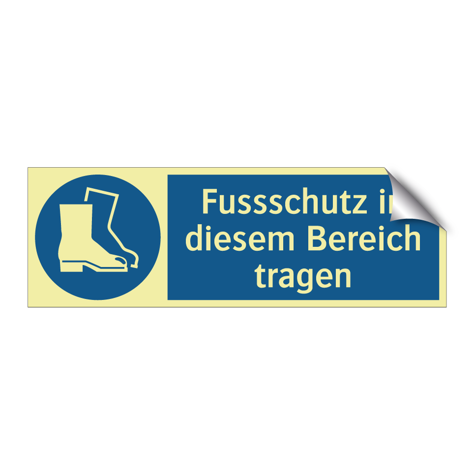 Fussschutz in diesem Bereich tragen