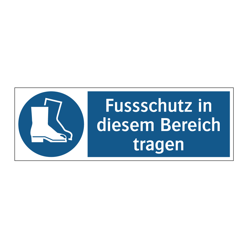 Fussschutz in diesem Bereich tragen