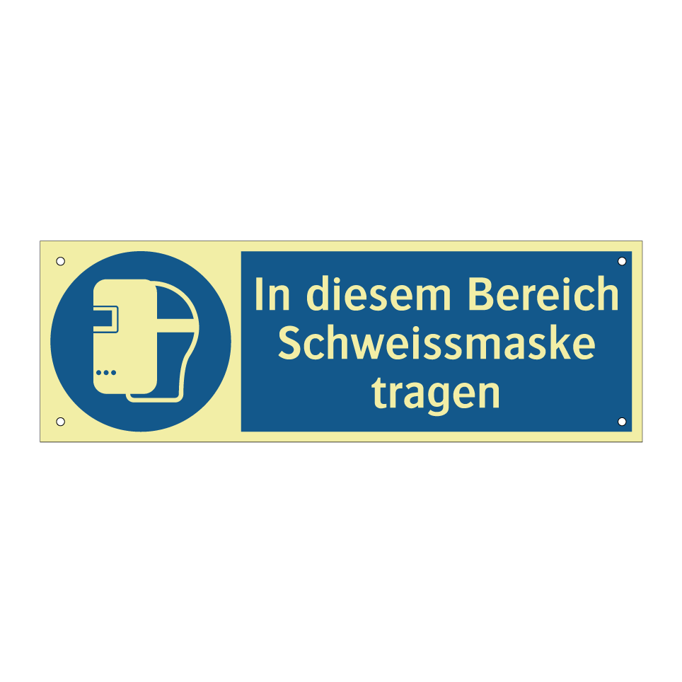 In diesem Bereich Schweissmaske tragen