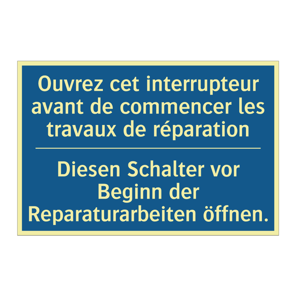 Diesen Schalter vor Beginn der /.../ - Ouvrez cet interrupteur avant /.../
