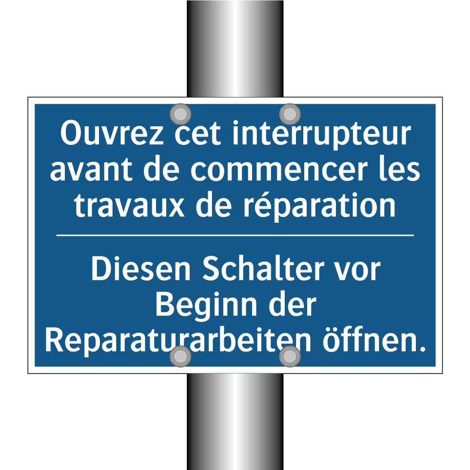 Diesen Schalter vor Beginn der /.../ - Ouvrez cet interrupteur avant /.../
