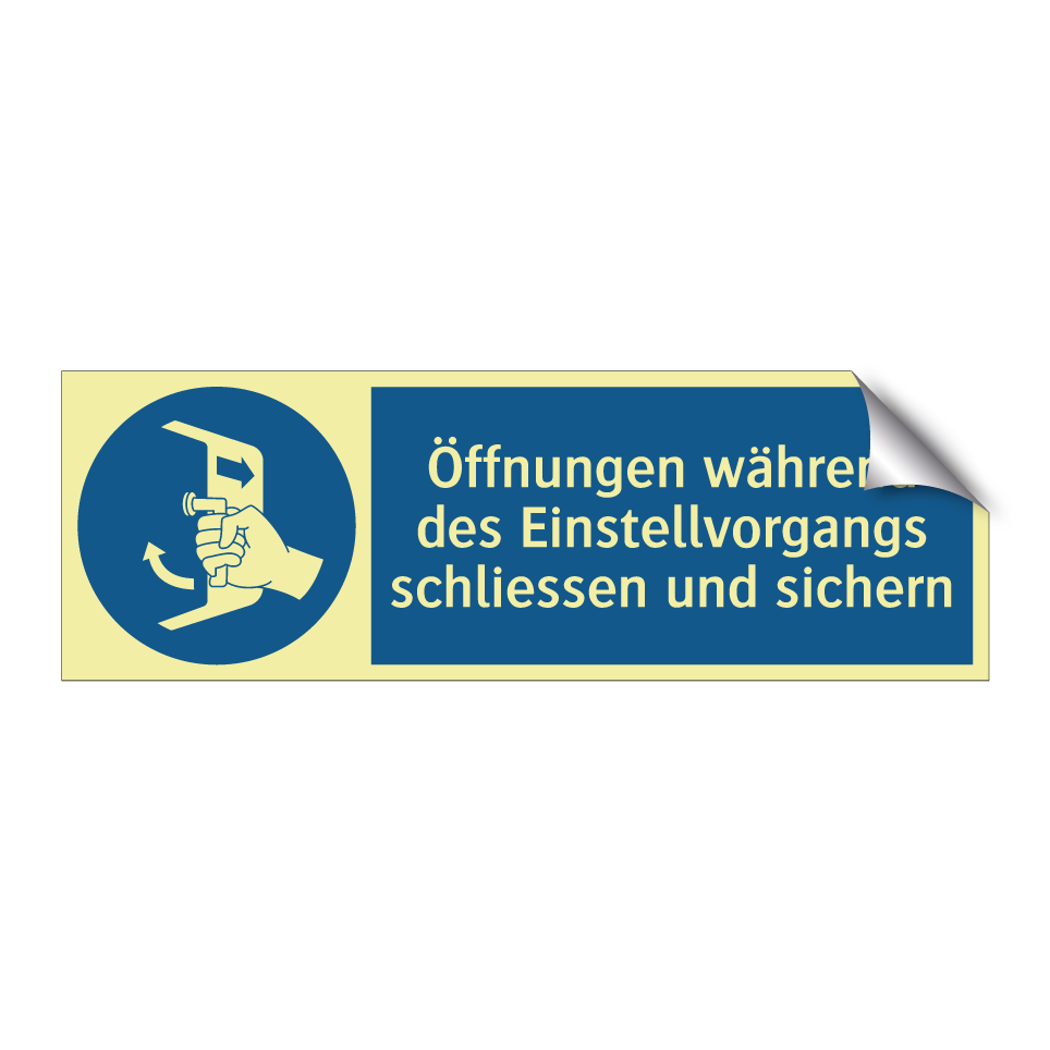 Öffnungen während des Einstellvorgangs schliessen und sichern