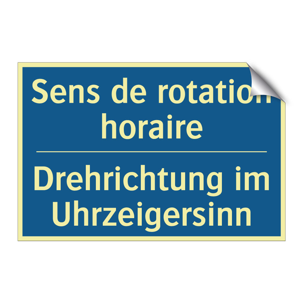 Drehrichtung im Uhrzeigersinn - Sens de rotation horaire